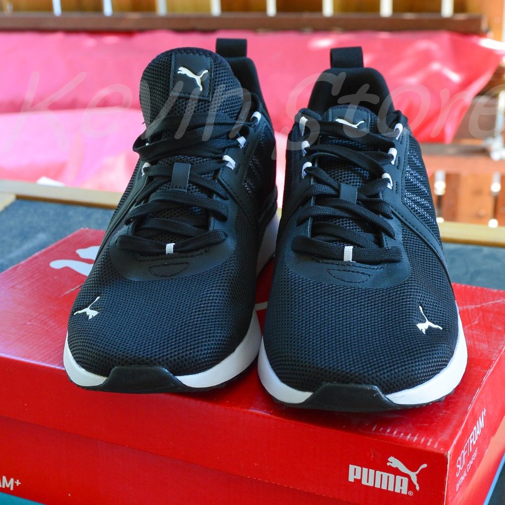 PUMA Mens Pacer Net Cage Trainers Sneakers Running Shoes Black - Picture 2 of 16